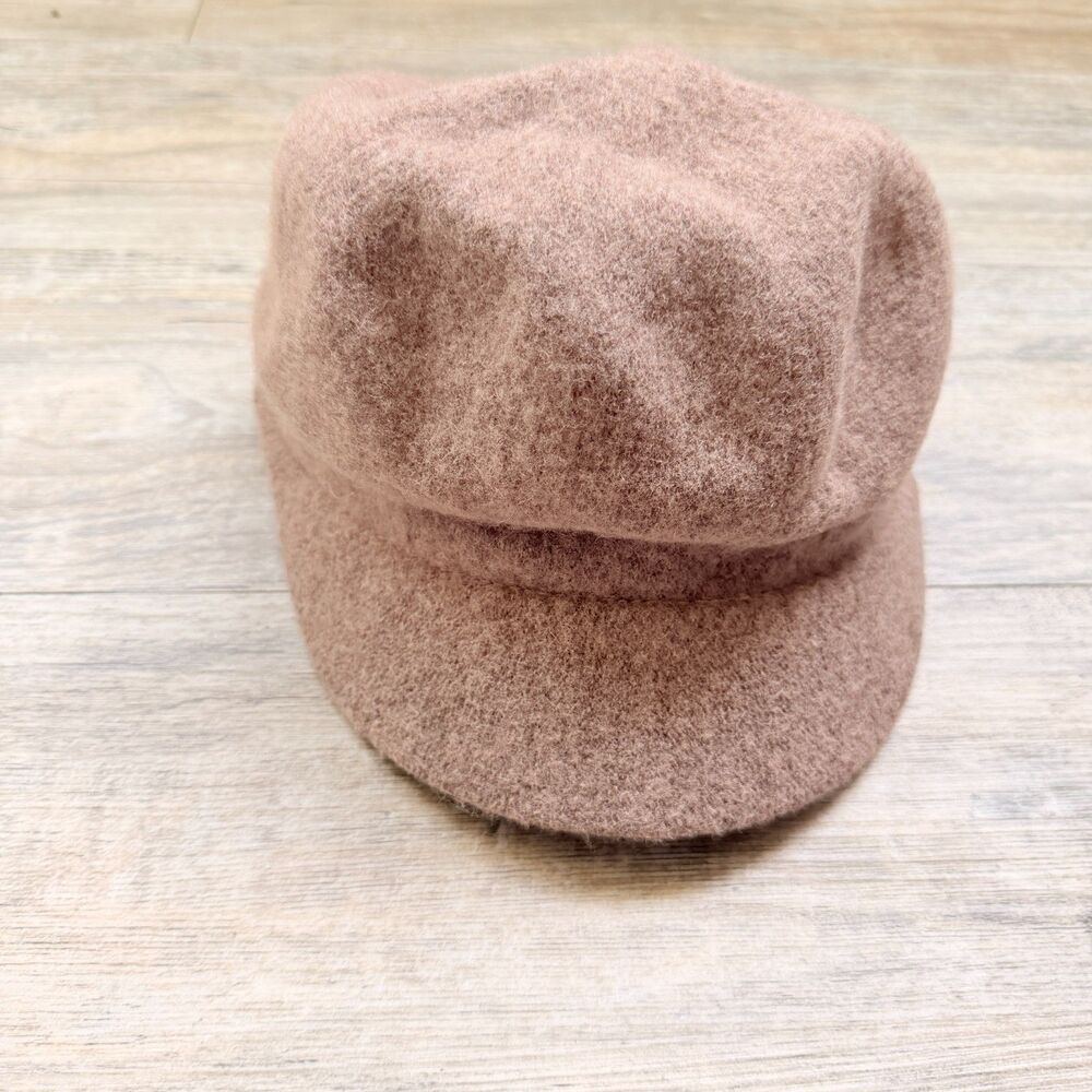 August Soft Wool Blend Newsboy Baker Boy Hat Taupe One Size Vintage